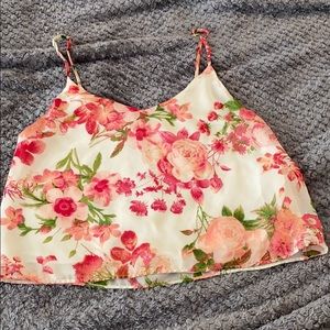 Pink Floral Crop Top